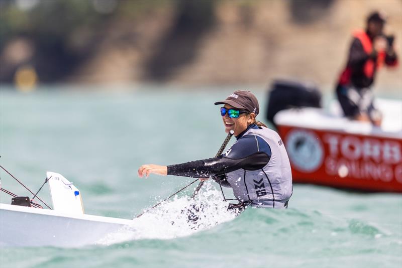 Olivia Christie in action in the ILCA 6 - Day 2 Oceanbridge NZL Sailing Regatta - Torbay Sailing Club - February 25, 2023 - photo © Adam Mustill Photography