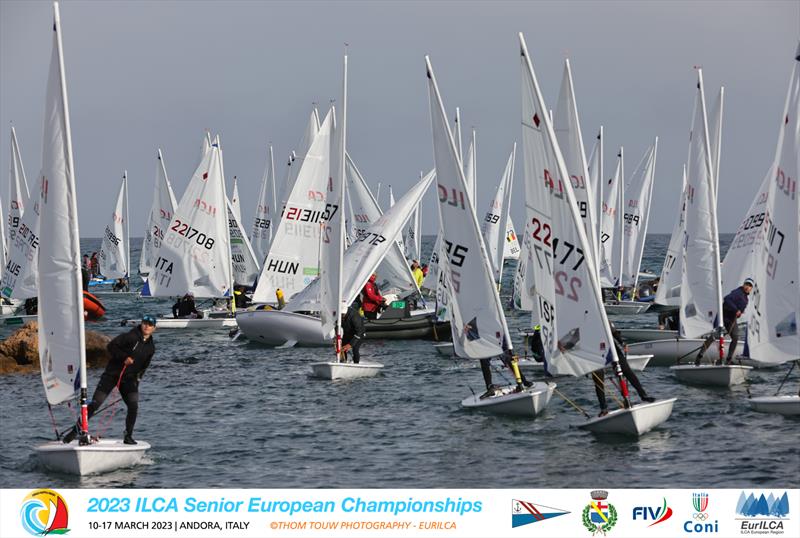 ILCA European Championships day 2 photo copyright Thom Touw Photography / EurILCA taken at Circolo Nautico Andora and featuring the ILCA 6 class