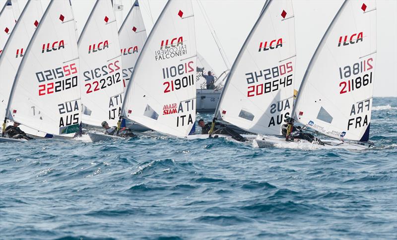 Elyse Ainsworth (left) and Zoe Thomson off the start - ILCA European Championships 2023 - photo © Thom Touw Sailing Photographer