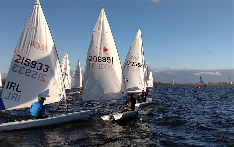 ILCAs in the Frostbite Series week 3 at Queen Mary photo copyright QMSC taken at Queen Mary Sailing Club and featuring the ILCA 6 class