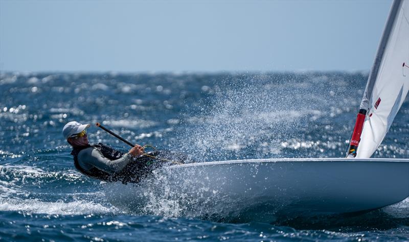 British sailor Jon Emmett sits in second place in the ILCA 6 Masters fleet - 2024 ILCA Masters World Championships photo copyright Harry Fisher / Down Under Sail taken at Adelaide Sailing Club and featuring the ILCA 6 class