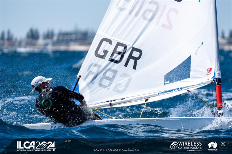 Jon Emmett is second on a countback in the ILCA6 Masters division - 2024 ILCA Masters World Championships photo copyright Harry Fisher / Down Under Sail taken at Adelaide Sailing Club and featuring the ILCA 6 class
