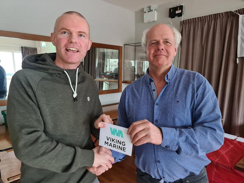 Conor Clancy, ILCA 6, 1st Overall with sponsor Ian O'Meara - Viking Marine DMYC Frostbites series 2 concludes photo copyright Frank Miller taken at Dun Laoghaire Motor Yacht Club and featuring the ILCA 6 class