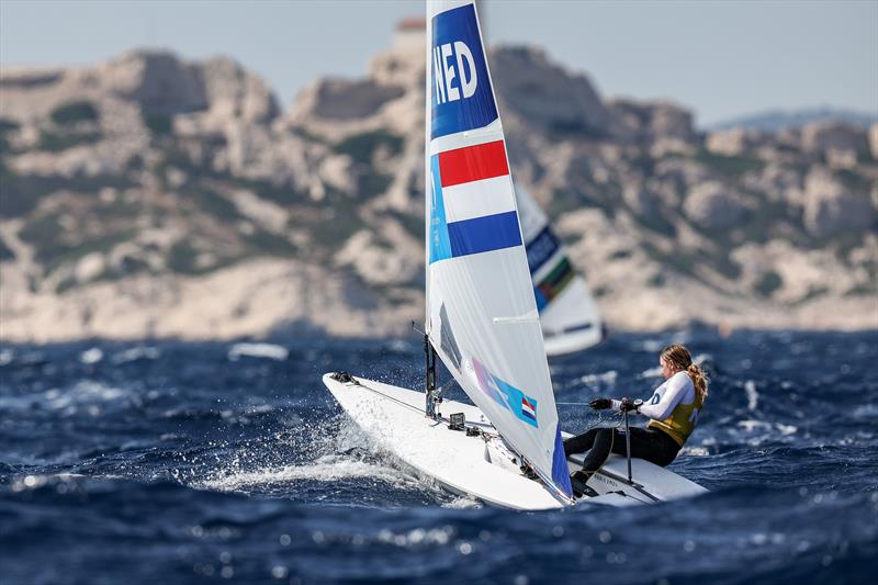 Marit Bouwmeester (NED) Women's Dinghy racing on August 3 in Marseille at the Paris 2024 Olympic Regatta - photo © World Sailing / Sander van der Borch