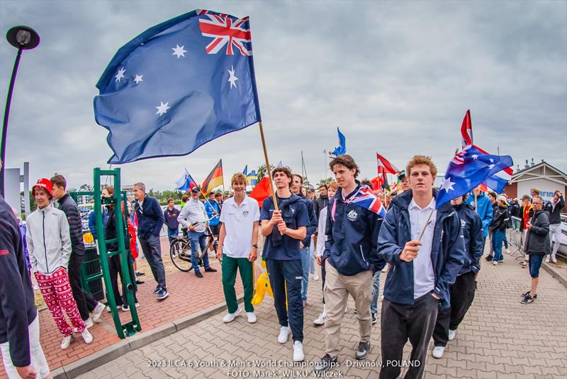 AUS flag opening ceremony POL Youth - 2023 ILCA6 Youth & Men's Worlds - photo © Marek 