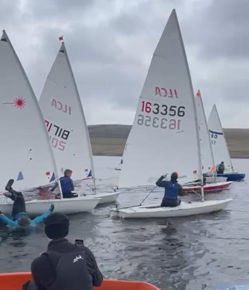 A spectaular exit - Winter coaching at Pennine SC photo copyright Dom Barnes Coaching taken at Pennine Sailing Club and featuring the ILCA 6 class