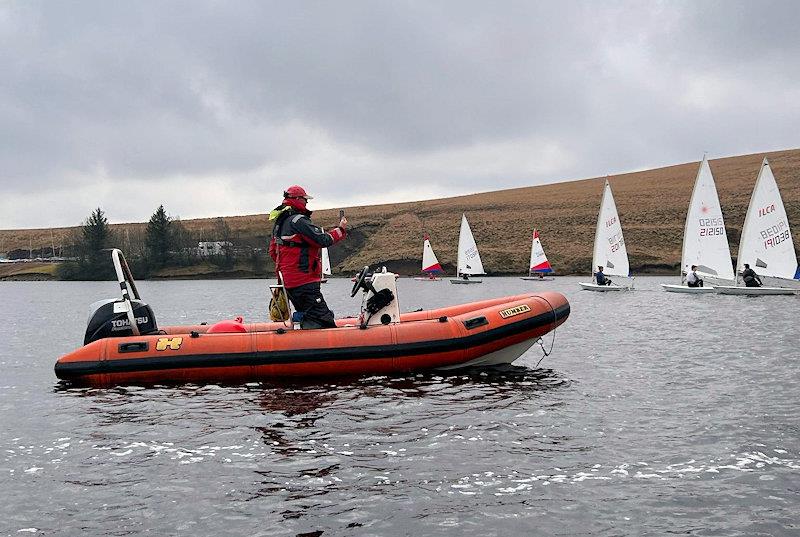 Winter coaching at Pennine SC photo copyright Dom Barnes Coaching taken at Pennine Sailing Club and featuring the ILCA 6 class