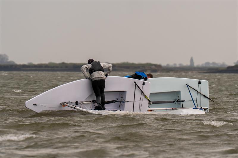 Trouble at the mark - Burnham Dinghy Easter Regatta - photo © Petru Balau Sports Photography / sports.hub47.com