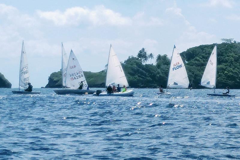 Starting practice off Young Island at SVG Sailing Association's High Performance Race Training Clinic - photo © SVG Sailing Association