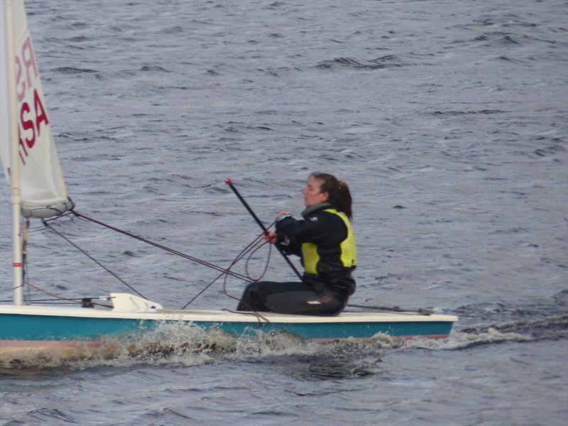Sally Ratcliffe during the Dovestone Sailing Club Christmas Plate photo copyright Nik Lever taken at Dovestone Sailing Club and featuring the ILCA 6 class