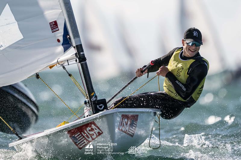 Men's ILCA 6 gold for the USA's David Coates in the Youth Sailing World Championships 2025 at Vilamoura, Portugal - photo © Nuno Fortinho Mendes / World Sailing