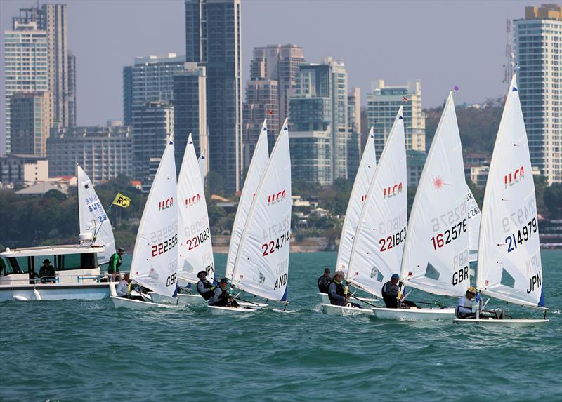 ILCA 6 start on day 3 of the Royal Varuna Yacht Club Open Masters Championship 2026 - photo © Henry Weidmann