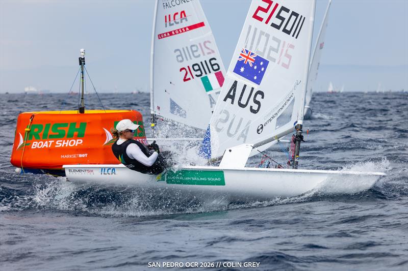 Evie Saunders during the San Pedro Olympic Classes Regatta 2026 photo copyright Colin Grey taken at  and featuring the ILCA 6 class