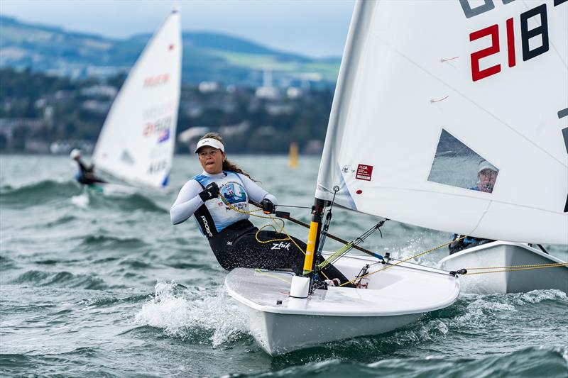 Elyse Ainsworth during the 2026 ILCA 6 Women's Worlds in Dun Laoghaire photo copyright Beau Outteridge / Australian Sailing Team taken at Royal St George Yacht Club and featuring the ILCA 6 class