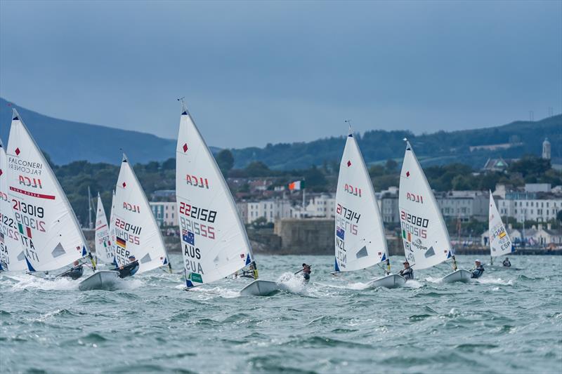 Stransky Leading the Pack during the 2026 ILCA 6 Women's Worlds in Dun Laoghaire photo copyright Beau Outteridge / Australian Sailing Team taken at Royal St George Yacht Club and featuring the ILCA 6 class