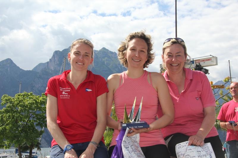 Top Ladies' team of Lorenza Mariani, Alessandra Gaoso and Valentina Folli, who won the Clarins-sponsored prize at the SB20 Grand Slam in Torbole photo copyright SB20 Italian Class Association taken at Circolo Vela Torbole and featuring the SB20 class