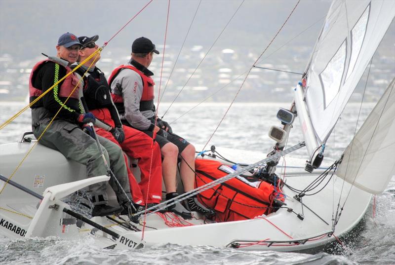 Nick Rogers sailing his SB20 sports boat Karabos in last year's Crown Series Bellerive Regatta where he won the Tasmanian State championship photo copyright Peter Campbell taken at Bellerive Yacht Club and featuring the SB20 class