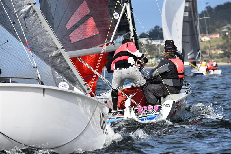 Brainwave (Scott Brain) won both races on the first day of the SB20 Sprint Series in Hobart photo copyright Michelley Denney taken at Derwent Sailing Squadron and featuring the SB20 class