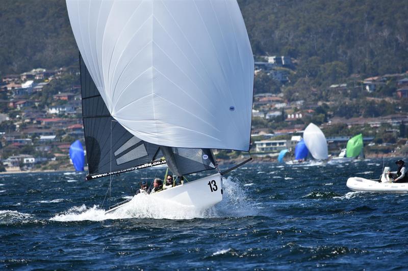 Great sailing on the Derwent on the final day of the SB20 Worlds photo copyright Jane Austin taken at Royal Yacht Club of Tasmania and featuring the SB20 class