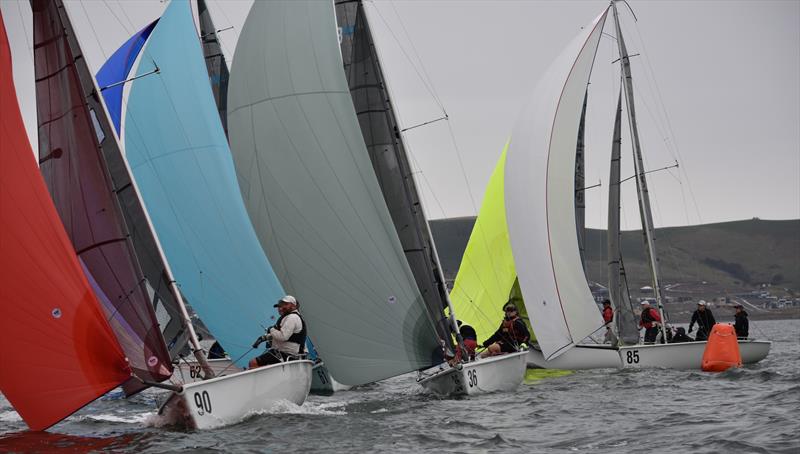Its a closely packed fleet coming to the finish line on day 2 of the SB20 Australian Championship - photo © Jane Austin