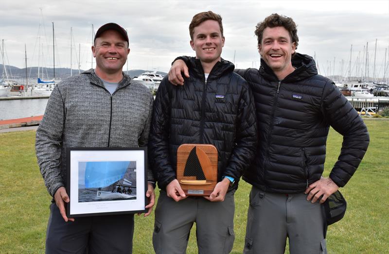 2021 SB20 Australian Championship: Third Overall, Ambition Sailing (l-r) Chris Dare, Lockie Dare & Ben Lamb photo copyright Jane Austin taken at Derwent Sailing Squadron and featuring the SB20 class