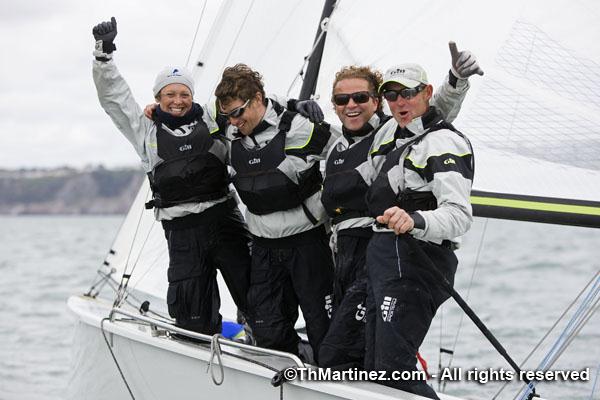 Geoff Carveth, Andy Ramus, Ian Mills and Emma Clarke win the Zhik SB3 worlds photo copyright ThMartinez /Sea&Co / www.thmartinez.com taken at Royal Torbay Yacht Club and featuring the SB20 class