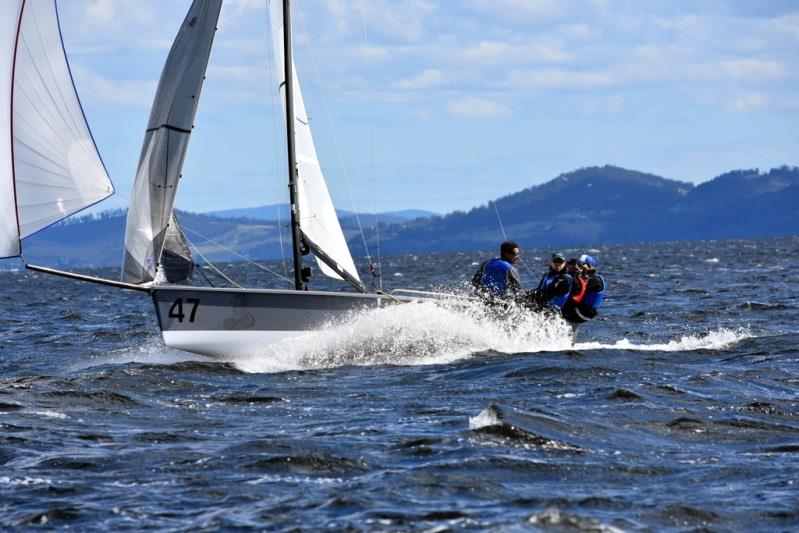 Rob Gough, a former world champion in sailboards and foiler Moths photo copyright Jane Austin taken at Royal Yacht Club of Tasmania and featuring the SB20 class