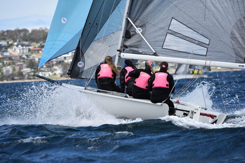 Essence of Athena on day 3 of the 2018 SB20 Australian Championship photo copyright Jane Austin taken at Derwent Sailing Squadron and featuring the SB20 class