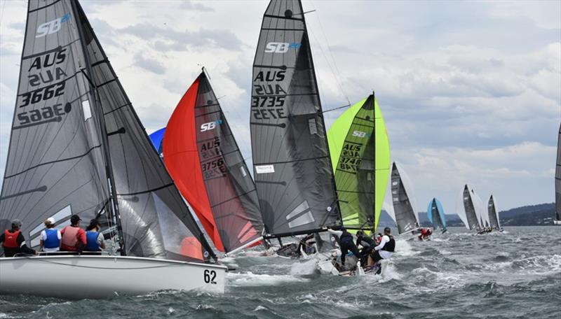 Gusty wind kept the fleet on their toes in the SB20 Australian Championship day 1 photo copyright Jane Austin taken at  and featuring the SB20 class