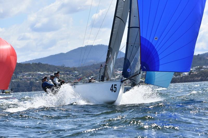 Aeolus and Pinch in full flight on the final day of the SB20 Australian Championship - photo © Jane Austin