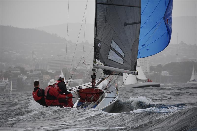 SB20 Wedgewood (David Graney) contesting the Pre-Christmas Summer Pennant Series in Hobart photo copyright Jane Austin taken at Royal Yacht Club of Tasmania and featuring the SB20 class