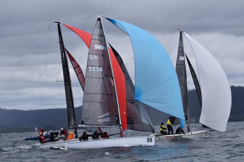 Spring Bay Mill SB20 Australian Championship - Day 2 photo copyright Jane Austin taken at Derwent Sailing Squadron and featuring the SB20 class