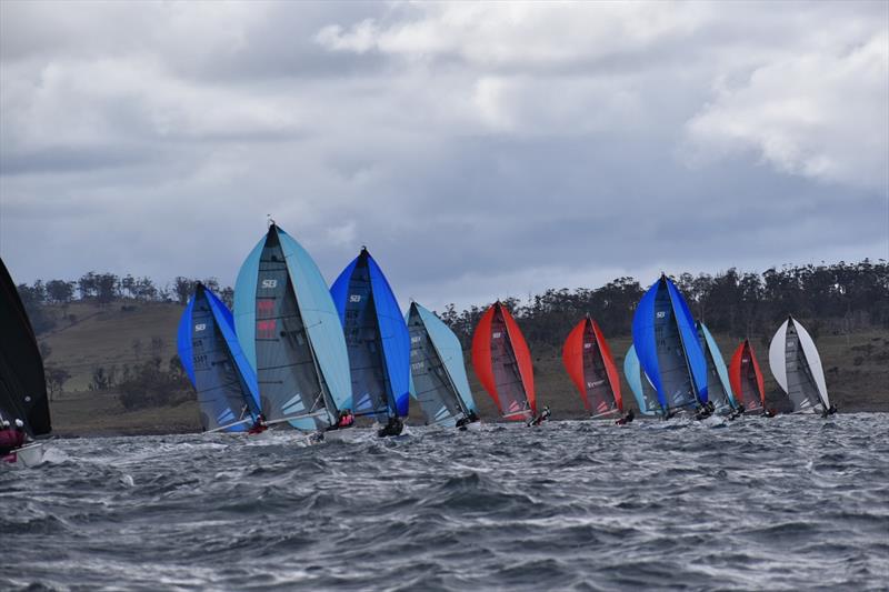 Spring Bay Mill SB20 Australian Championship - Day 2 photo copyright Jane Austin taken at Derwent Sailing Squadron and featuring the SB20 class