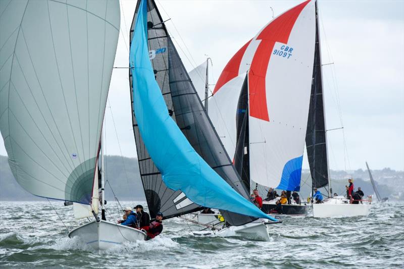 SB20 fleet action at the RORC Vice Admiral's Cup photo copyright Rick Tomlinson / RORC taken at Royal Ocean Racing Club and featuring the SB20 class