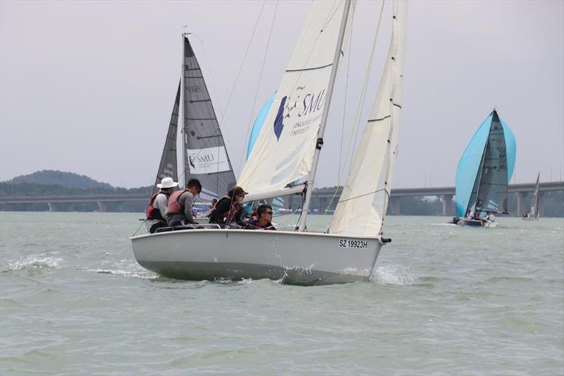 Boats preparing to go downwind - SB20 National Championships Singapore - photo © Raffles Marina