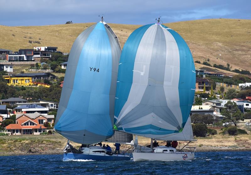 The Banjos Shoreline Crown Series Bellerive Regatta offers close racing on the River Derwent photo copyright Jane Austin taken at Bellerive Yacht Club and featuring the SB20 class