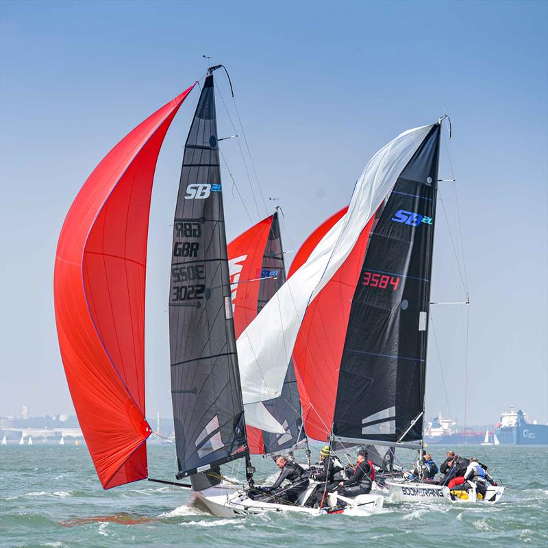 Warsash Spring Series Week 6 and Spring Championship Final Weekend photo copyright www.marineproductions.co.uk taken at Warsash Sailing Club and featuring the SB20 class