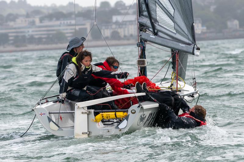 2022 SB20 Worlds at Dun Loughaire day 2 photo copyright Annraoi Blaney taken at Royal Irish Yacht Club and featuring the SB20 class