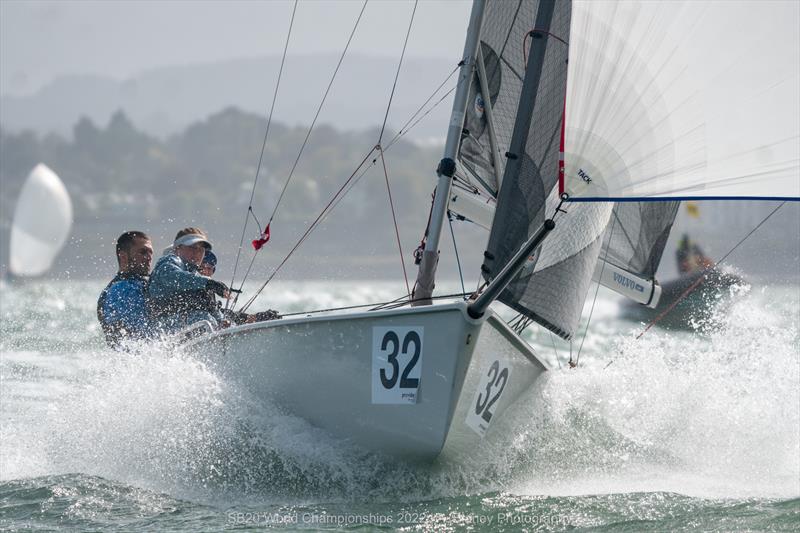 2022 SB20 Worlds at Dun Loughaire day 2 photo copyright Annraoi Blaney taken at Royal Irish Yacht Club and featuring the SB20 class
