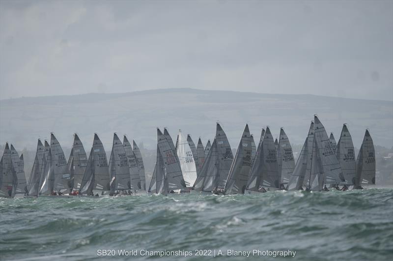 2022 SB20 Worlds at Dun Loughaire day 3 photo copyright Annraoi Blaney taken at Royal Irish Yacht Club and featuring the SB20 class