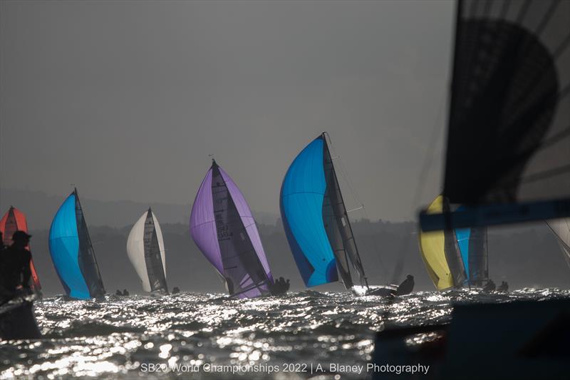 2022 SB20 Worlds at Dun Loughaire day 4 photo copyright Annraoi Blaney taken at Royal Irish Yacht Club and featuring the SB20 class