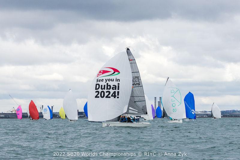 2022 SB20 Worlds at Dun Loughaire day 5 photo copyright Anna Zykova taken at Royal Irish Yacht Club and featuring the SB20 class