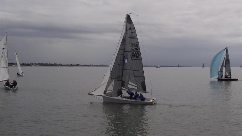 Great White Lies during the Warsash Spring Championships Second Weekend photo copyright Peter Knight taken at Warsash Sailing Club and featuring the SB20 class