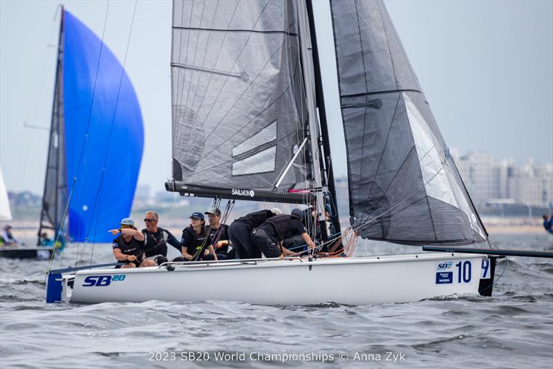 SB20 World Championships 2023 - Day 1 photo copyright Anna Zykova taken at Jachtclub Scheveningen and featuring the SB20 class