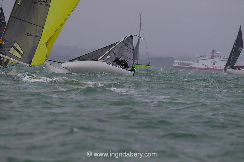 Boomerang on day 3 of Cowes Week 2023 photo copyright Ingrid Abery / www.ingridabery.com taken at Cowes Combined Clubs and featuring the SB20 class