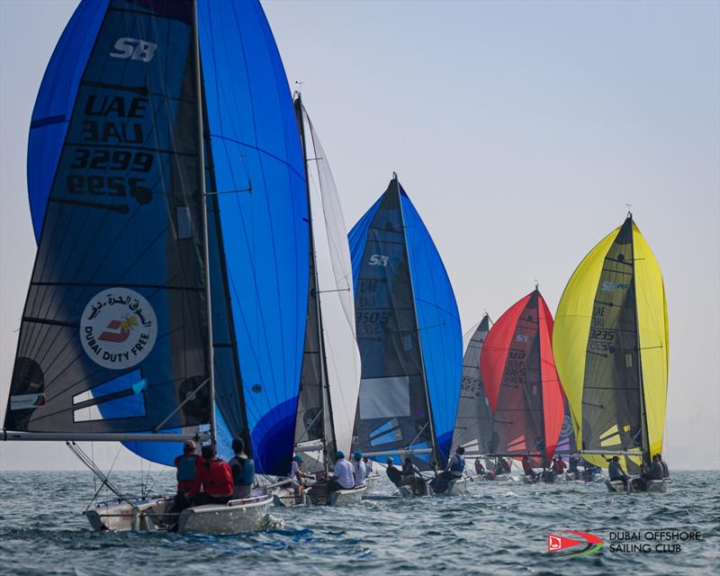 SB20 fleet at Dubai Offshore Sailing Club photo copyright Dubai Offshore Sailing Club taken at Dubai Offshore Sailing Club and featuring the SB20 class