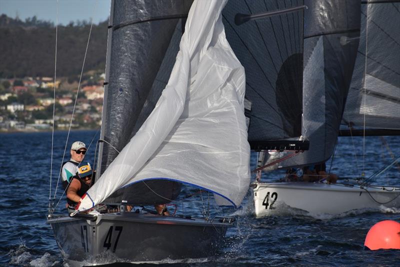 Matt Bugg, sailing Stormtrooper, is all set for the 20th anniversary of the Banjo's Shoreline Crown Series Bellerive Regatta photo copyright Jane Austin taken at Bellerive Yacht Club and featuring the SB20 class