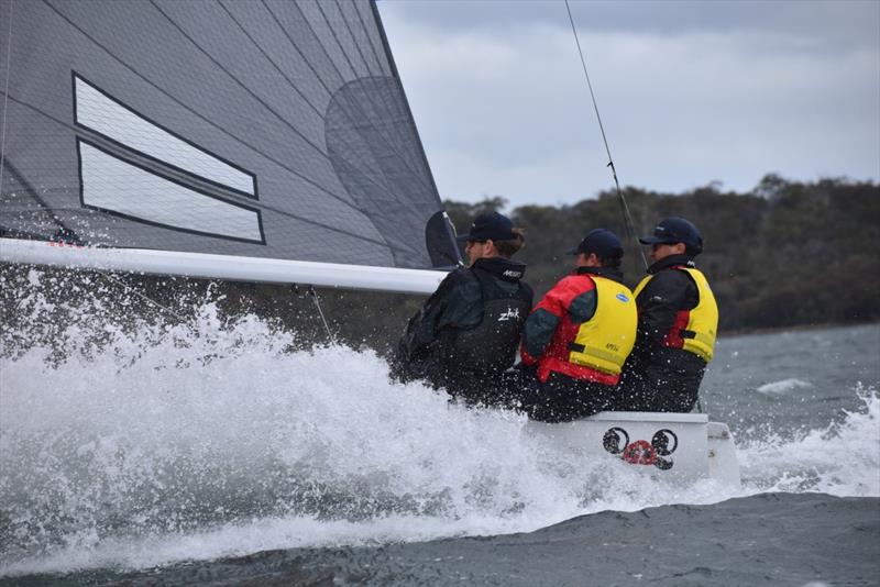 Jock Calvert, David Chapman and Rob Davis sailing Nutcracker on Day 2 of the SB20 Australian Championship - photo © Jane Austin