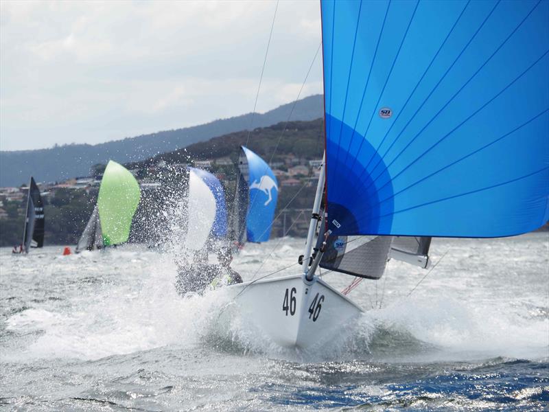 Fast and furious downwind for SB20 Black skippered by Andrew Smith during the SB20 Australian Championship at Bellerive photo copyright Jane Austin taken at Bellerive Yacht Club and featuring the SB20 class
