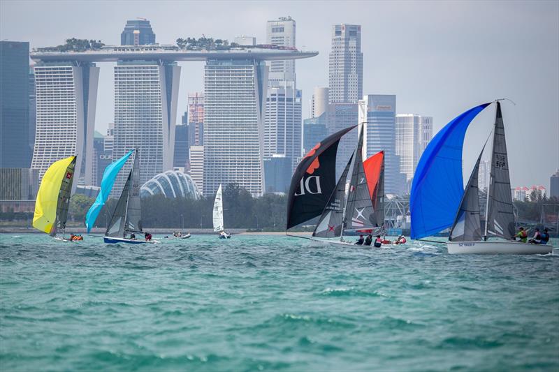 Singapore's conditions required ever changing modes downwind - photo © Matteo Garrone / SB20 Class